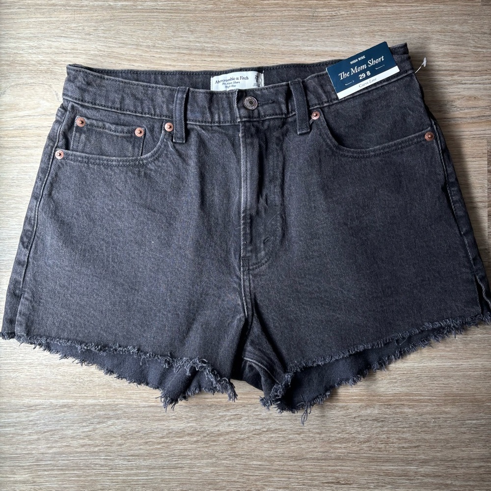 A&F NWT Black Denim Shorts